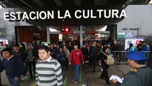 Balacera ocurrió en la estación La Cultura del Metro de Lima. (El Comercio)
