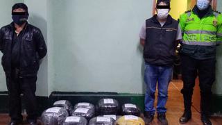 Huánuco: PNP interviene a dos sujetos que transportaban más de 30 kilos de marihuana