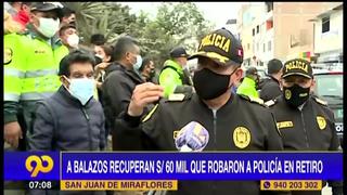 A balazos recuperan más de 60 mil soles que robaron a policía en retiro en San Juan de Miraflores
