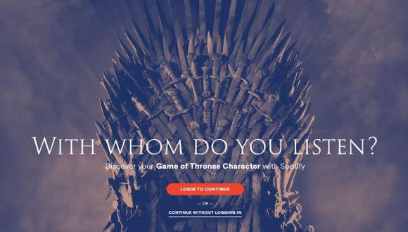 Spotify lanzó novedosa herramienta para Game of Thrones.