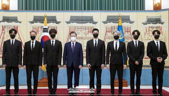 La banda surcoreana son los 'enviados presidenciales especiales' del gobierno de Corea del Sur ante la 76 Asamblea General de la ONU.