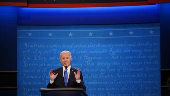 Joe Biden participa del último debate antes de las elecciones de noviembre. (Foto: Brendan Smialowski / AFP)