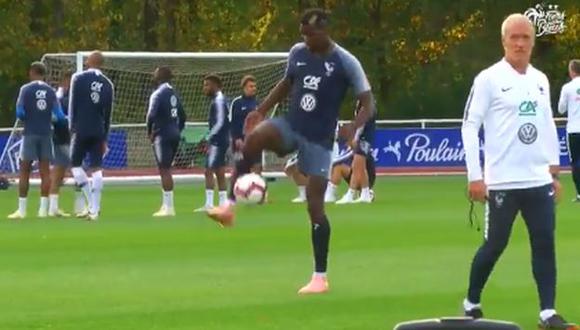 Paul Pogba demostró su clase para dominar la pelota en entrenamiento de Francia. (Captura: YouTube)