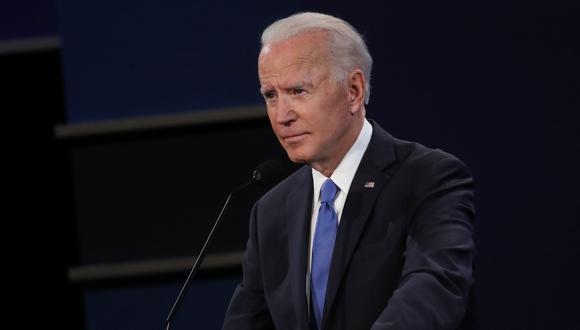 Una imagen de archivo del candidato presidencial demócrata Joe Biden participando de un debate contra Donald Trump. (Chip Somodevilla/Getty Images/AFP).