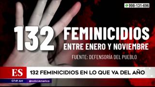 Se llevan registrando 132 feminicidios en el país en lo que va del año