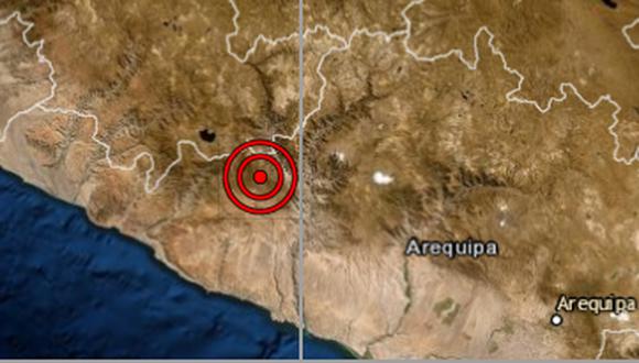 Sismo de magnitud 4,1 se reportó en Caravelí. (Captura de pantalla)