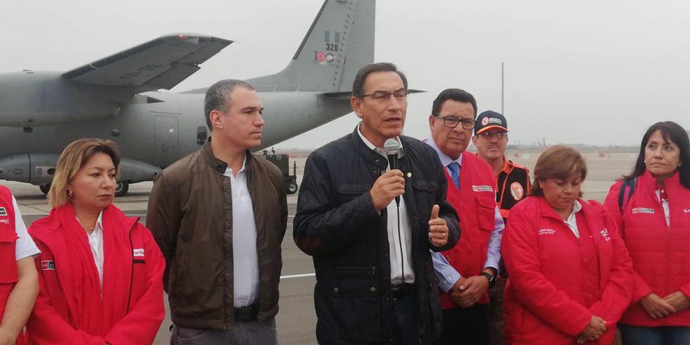 El presidente Martín Vizcarra parte del Grupo Aéreo N°8 hacia Yurimaguas para verificar daños tras sismo. (Foto: Rolly Reina)