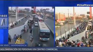 Independencia: Reportan largas colas para ingresar al centro comercial Megaplaza | VIDEO