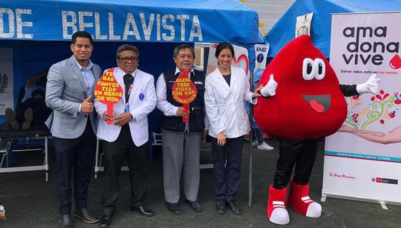 Trabajadores municipales realizan donación de sangre voluntaria en Bellavista. (Foto: MINSA)