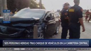 Carretera Central: Seis personas heridas tras choque de vehículos [VIDEO]
