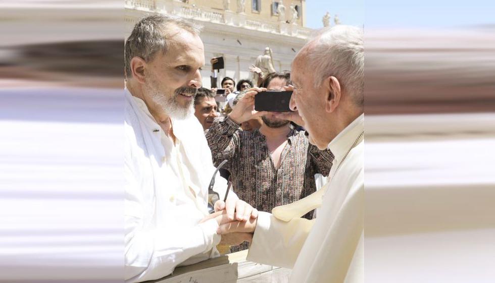 Miguel Bosé conoció al Papa Francisco en el Vaticano. (Twitter: @BosseOficial)