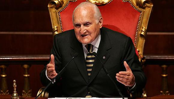 Oscar Luigi Scalfaro ocupaba un escaño como senador vitalicio. (Reuters)