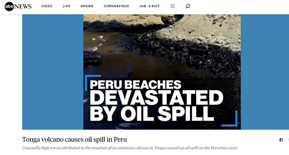 El Ejecutivo ha calificado al derrame de unos 6.000 barriles de crudo como "el peor desastre ecológico" de los últimos años y cuestionó que la empresa haya minimizado el suceso inicialmente. (Texto: EFE / Foto: captura ABC News)