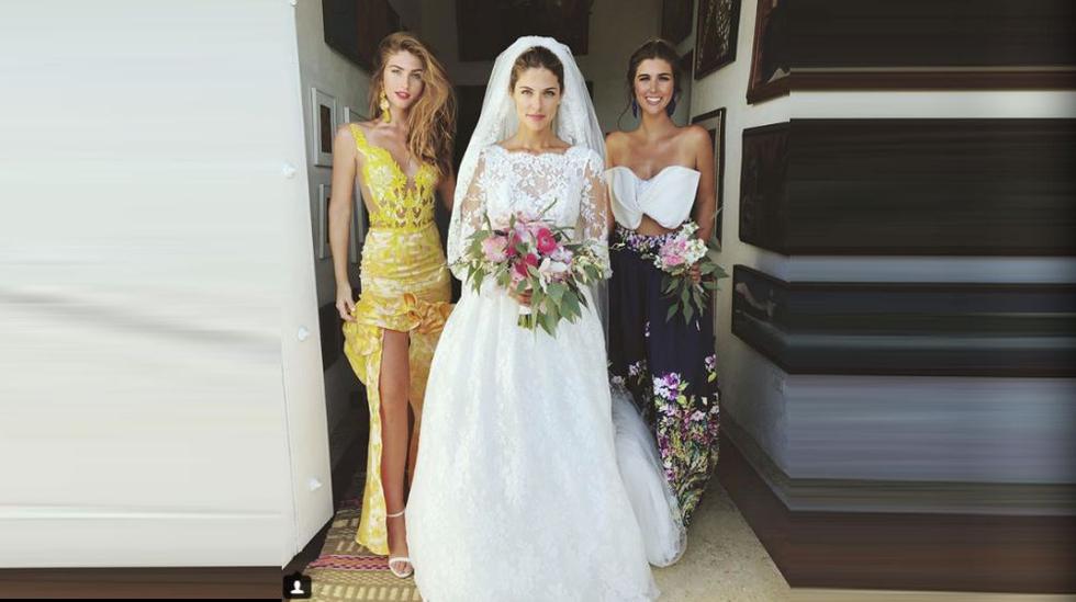 Las sobrinas de Stephanie Cayo posaron junto a la novia y parecen hechas por un mismo molde. (@ariannarovegno)