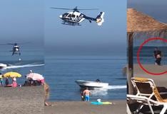 Facebook viral: Helicóptero policial persigue 'narcolancha' en playa de España [VIDEO]