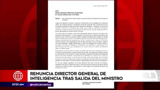 Director general de inteligencia presenta su renuncia irrevocable tras remoción del ministro del Interior