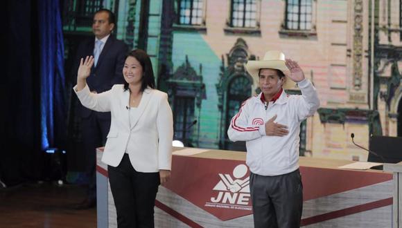 Keiko Fujimori y Pedro Castillo se presentaron ayer ante la ciudadanía en un encuentro con muchas pullas y propuestas (Leandro Britto/GEC).