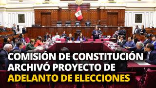 Comisión de constitución archivó proyecto de adelanto de elecciones