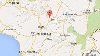 Sismo de magnitud 3,9 se reportó en Moquegua, según el IGP