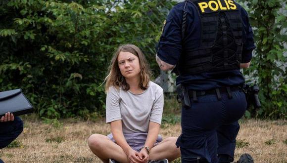 Greta Thunberg fue acusada de &quot;desobedecer a la policía&quot; en una protesta en junio.