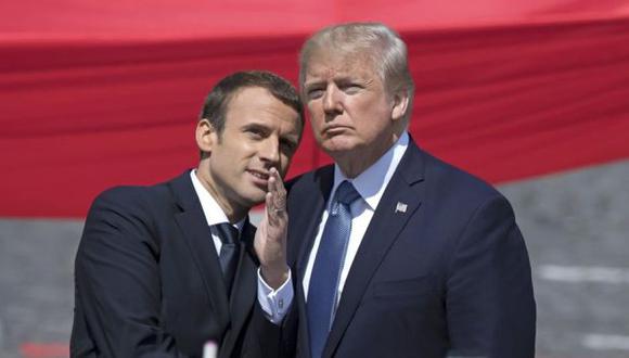 Emmanuel Macron junto a Donald Trump: &quot;Nada nos separará jamás de Estados Unidos&quot;. (EFE)