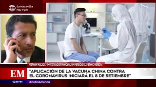 Aplicación de vacuna china contra COVID-19 iniciará el 8 de setiembre