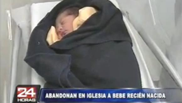 Bebé fue atendida en el Hospital Mongrut. (Captura de TV)