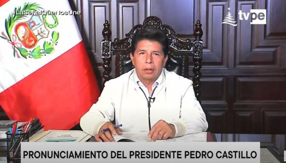 Pedro Castillo brindó pronunciamiento desde Palacio de Gobierno