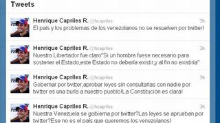Henrique Capriles cuestionó que Hugo Chávez gobierne a través de Twitter