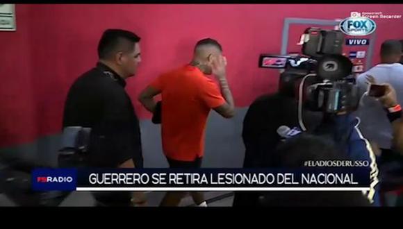 Paolo Guerrero solo jugó el primer tiempo del duelo ante Alianza Lima. (Captura: Fox Sports)