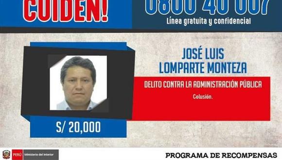 José Luis Lomparte Monteza será trasladado en las próximas horas a un penal de Chimbote. (Foto: Mininter)