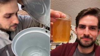 Hombre muestra en TikTok el increíble proceso para obtener la miel de maple