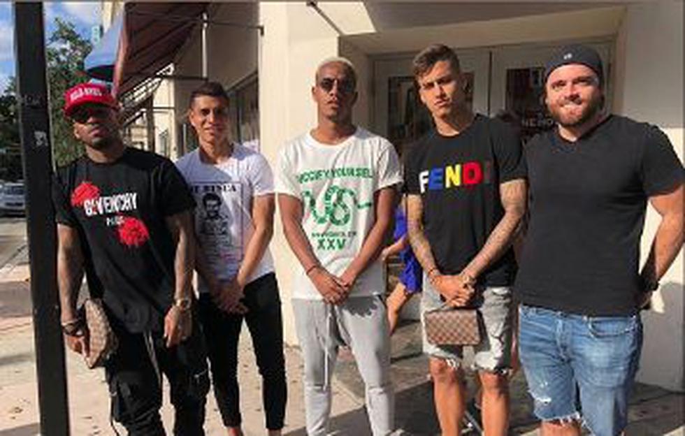 Carrillo, Hurtado, Farfán y da Silva se pierden en Miami. (Instagram @paolohurtado16)