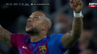 Barcelona se adelantó en el marcador: Depay anotó el 1-0 sobre Mallorca