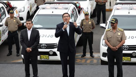 El presidente Martín Vizcarra encabezó ceremonia de entrega de patrulleros (Anthony Niño de Guzmán/GEC).
