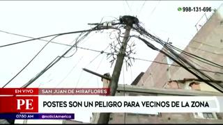 Caída de postes pone en peligro a los vecinos de San Juan de Miraflores