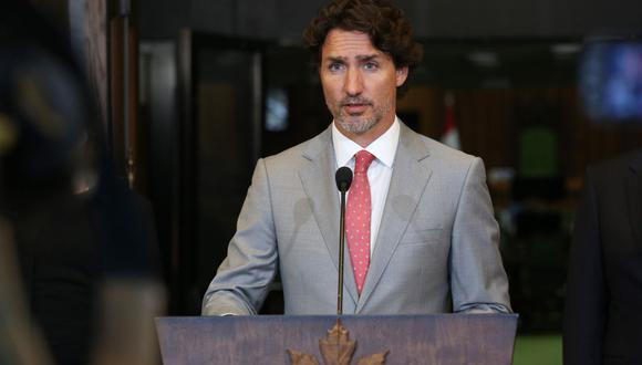Archivo. En esta foto de archivo tomada, el primer ministro de Canadá, Justin Trudeau, habla durante una conferencia de prensa en Parliament Hill en Ottawa, Canadá. (AFP / Dave Chan).