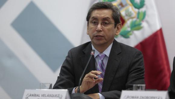 Aníbal Velásquez defiende gestión ministerial. (Anthony Niño de Guzmán)