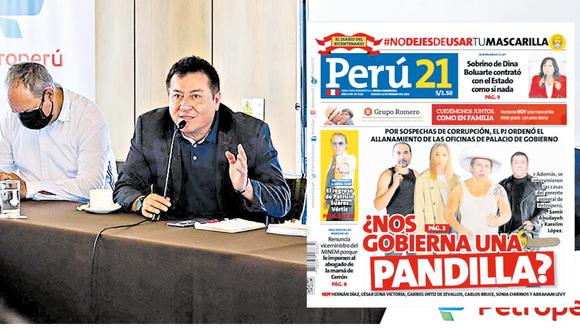 Coludido. Hugo Chávez integró la red criminal de Castillo en Petroperú, como lo informó este diario en febrero de 2022. (Petroperú)