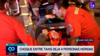 Choque entre taxis deja cuatro heridos en centro de San Isidro [VIDEO]