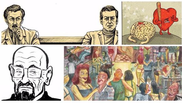 Los caricaturistas Miguel Det, Bernardo Fernández, Alberto Montt y Eduardo Yaguas estarán en conversatorios de la FIL 2017.