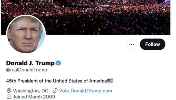La cuenta en Twitter del expresidente de Estados Unidos Donald Trump fue restablecida. (Foto: Twitter)
