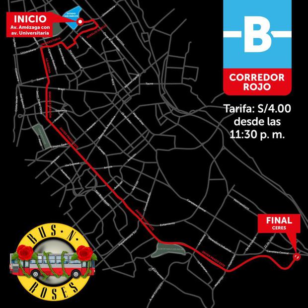 Guns N' Roses en Lima: corredores rojo y amarillo operarán hoy para el retorno  seguro de asistentes tras concierto | corredores complementarios | estadio  san marcos | RMMN | LIMA | PERU21