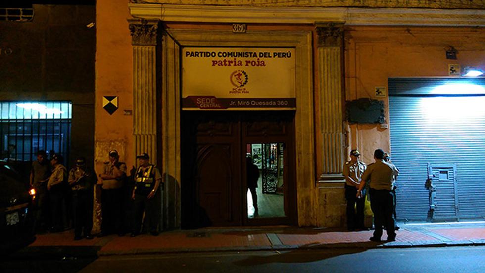 Hubo fuerte resguardo policial en la sede del Partido Comunista del Perú (Anthony Niño /Perú21)