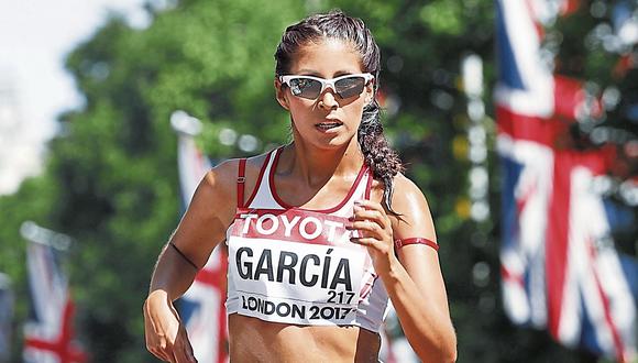 Kimberly García quedó entre las 10 primeras de los 20 km de marcha atlética, en el Mundial de Atletismo de Londres. (USI)