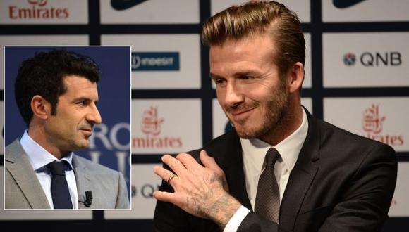 David Beckham, ex compañero de Figo en el Madrid, considera que el portugués es "capaz" para el cargo. (AFP)