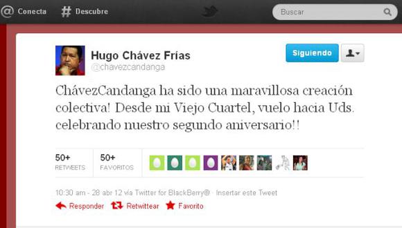 Chávez defendió que gobierne a través de mensajes en la red social. (Twitter)