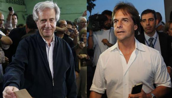 Tabaré Vásquez y Luis Lacalle van a segunda vuelta en Uruguay. (Reuters y AFP)