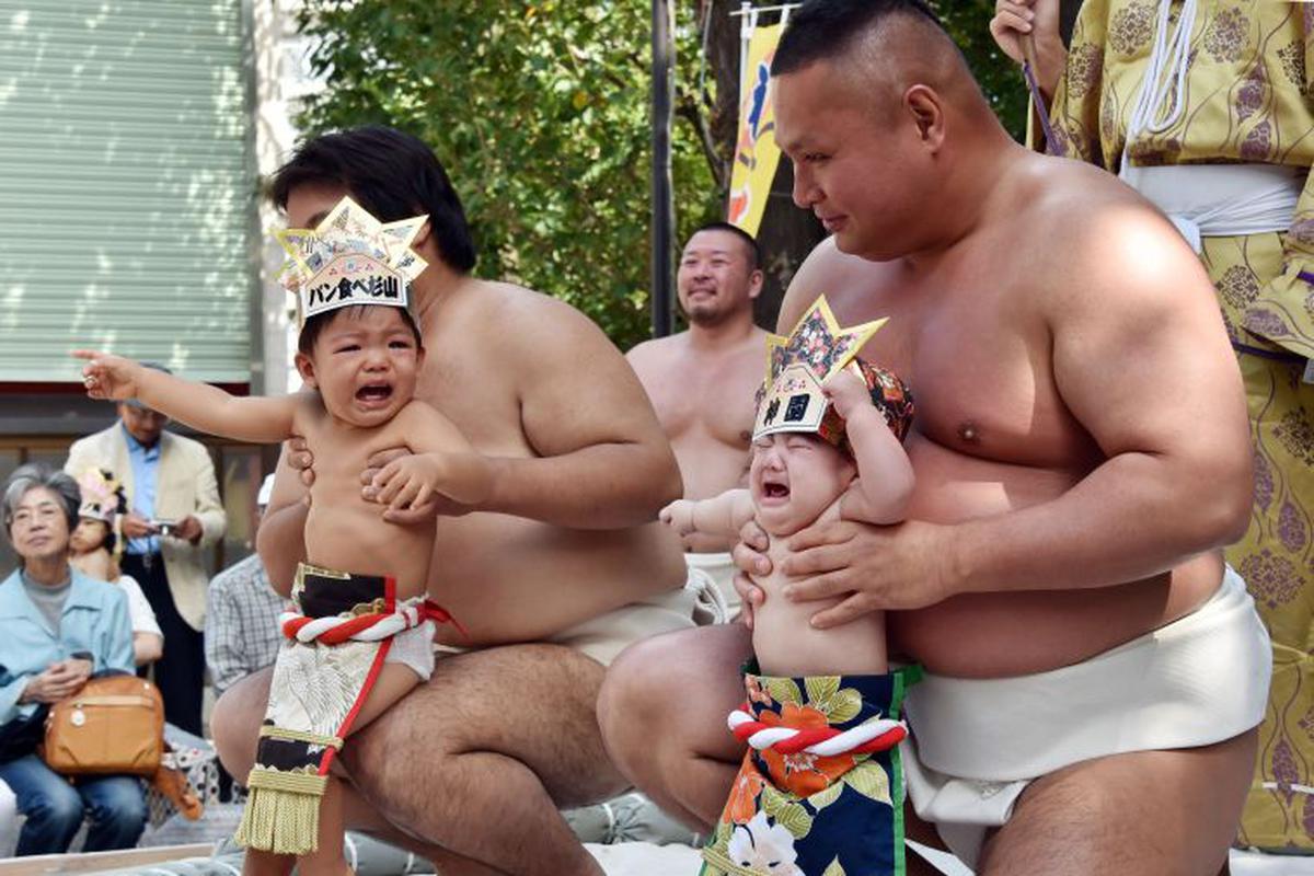 Japon Luchadores De Sumo Hacen Llorar A Bebes En Singular Ritual Fotos Mundo Peru21
