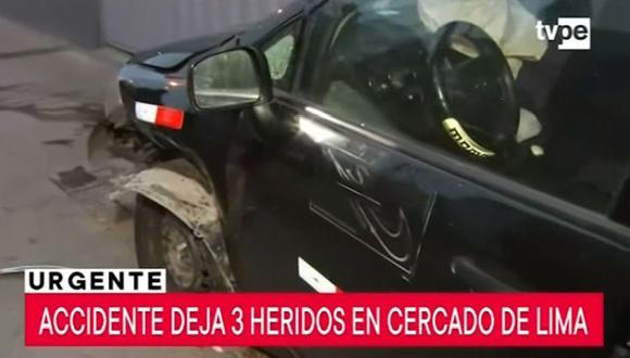 El accidente ocurrió esta madrugada en el cruce de la Av. España con el jirón Washigton. (Captura: TV Perú)